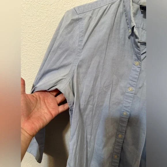 GAP Light Chambray 3/4 Sleeve Button Up Top - Picture 8 of 8